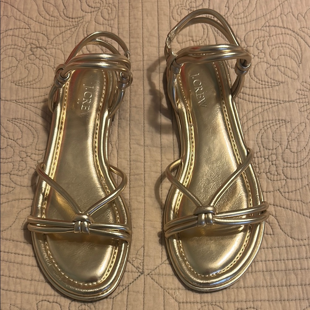 J. Crew Gold Strappy Sandals